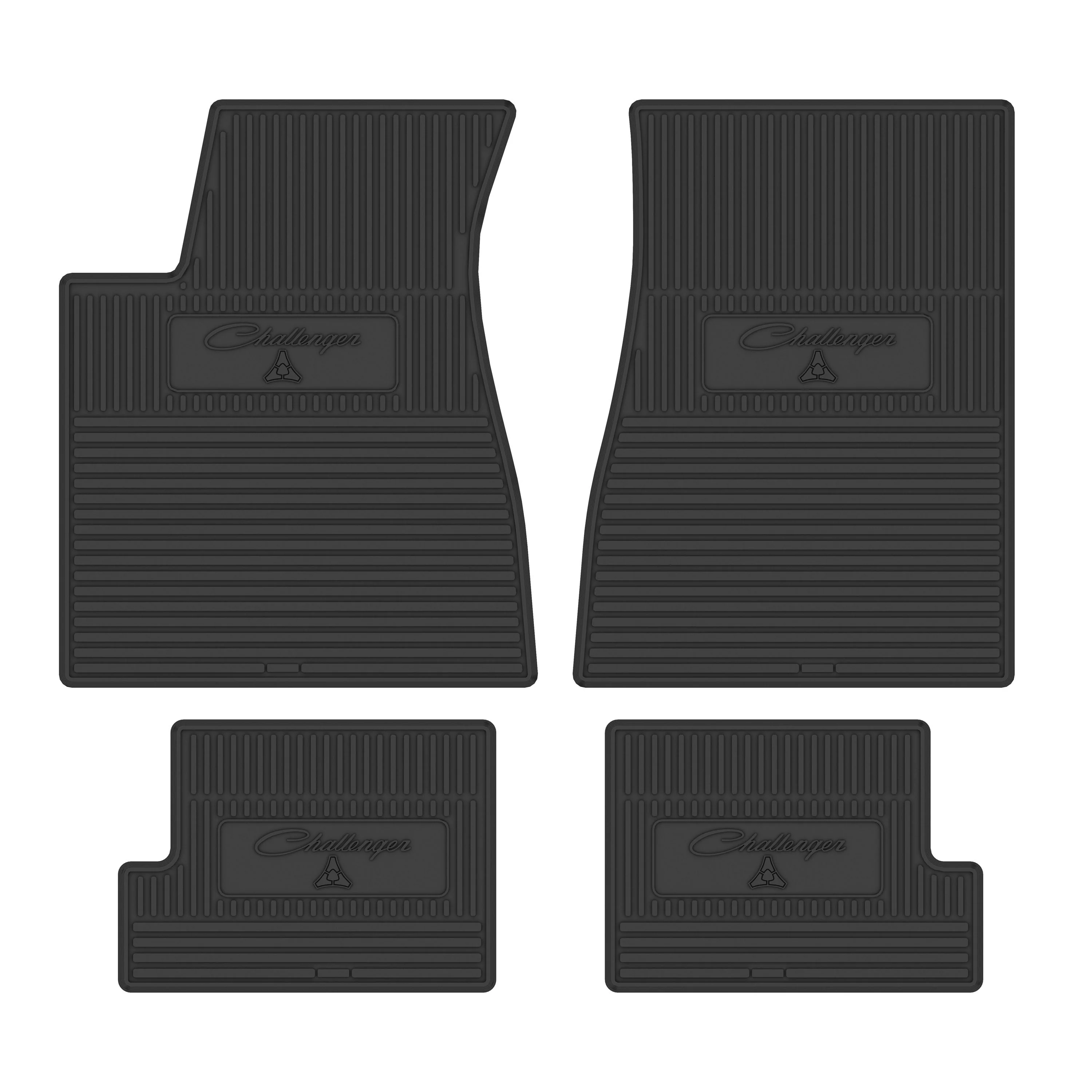 Custom Vintage Molded Floormat, 1970 E-Body Challenger Automatic "Challenger" in script letters - 4-pc kit