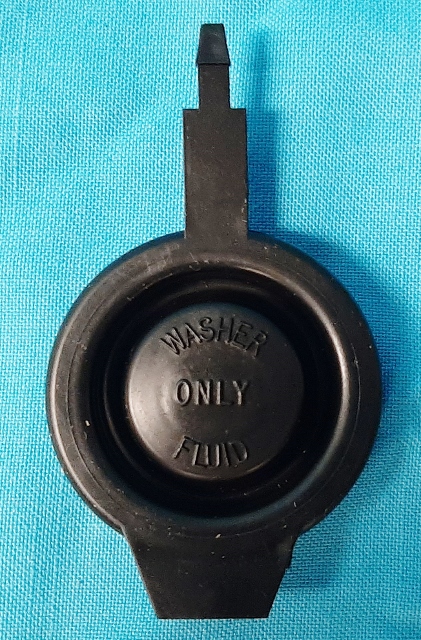 Correct cap for washer jar (part#'s EQ-012C, EQ-G95C, EQ-G53C & EQ-31590).  This cap has "WASHER ONLY FLUID" on the top of the black cap...#EQ-G34 is plain and is cheaper...
