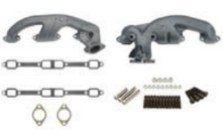 Exhaust Manifold Set - 1968-69 B/RB Engines - Correct casting numbers and pipe flange rotation.  Will fit any B / RB with head pipe modification.  High temp ceramic coating with the appearance of fresh cast iron.  Includes gaskets, retaining hardware and all sleeve nuts. Discount exempt
