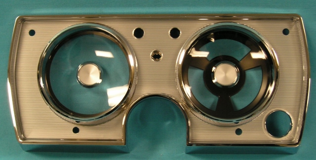 Instrument Bezel WITH clear plastic lens.  No Turn signal lenses or red High Beam or Oil lens included.  Good Used indicator lenses still available - call.