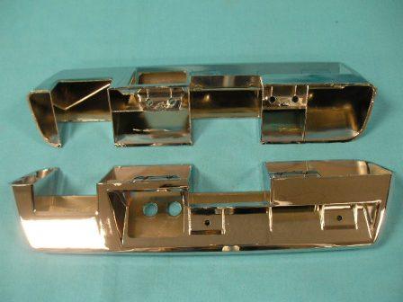 Armrest Bezels, Chromed Wedge Style -(Some Canadian) Pair - Extra-Long bezels - 16"