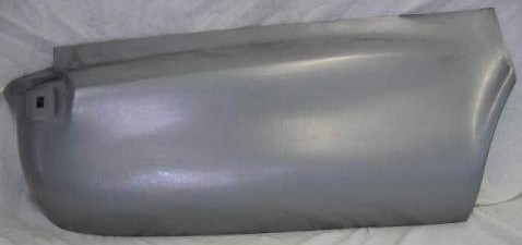 Passenger Rear Lower Quarter Patch Panel - New Die Stamped Quarter panel patch panels. Correct gauge thickness <b>Made in the U.S.A.</b> This is the patch between the back of the wheel arch and the rear valance panel. Measures 30"(L) x 14"(H). <b><i><u>For you 1966 Cuda Owners - The rear lower patch panel for the 1965 Cuda (#KK-635RPR) will fit on the 1966 'Cuda as well. The body line on the 1965 'Cuda about bumper high is different and so this patch is only usable up to that point (the lower 2/3 of this panel).</b></i></u>
