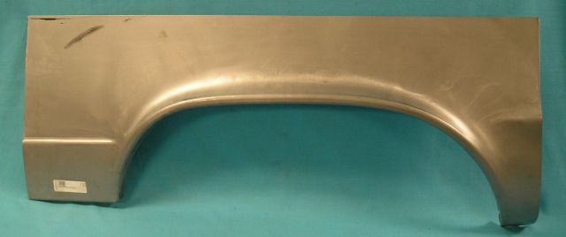 Drivers Wheel Well Patch Panel 
40" long x 19.5" tall. Dead center of arch to top of panel is 7" high.
New Die Stamped Quarter Panel Patch Panels. Correct gauge thickness.
Covers the entire wheel lip area with 3" additional sheet-metal all the way around--square cut.
Made in the USA!