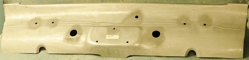 Rear Valance panel</B> Note: For 1967 Barracuda owners, the holes for the mounting of the backup assemblies are NOT pre-drilled. You will have to do that upon installation.  <b>Rear Valance with Factory Cutouts for the Big Block optioned cars (2 rear valance exhaust cutouts)