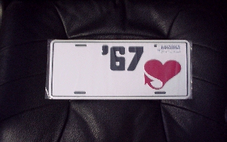 License Plate 1967 Plymouth "Heart logo" license plate