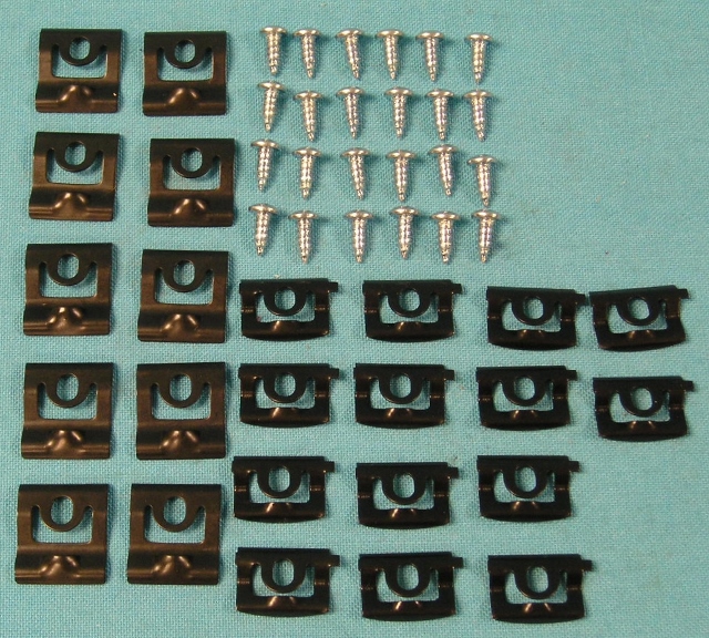 Windshield molding clip packages complete - all 2dr cars (sedan & hardtop)