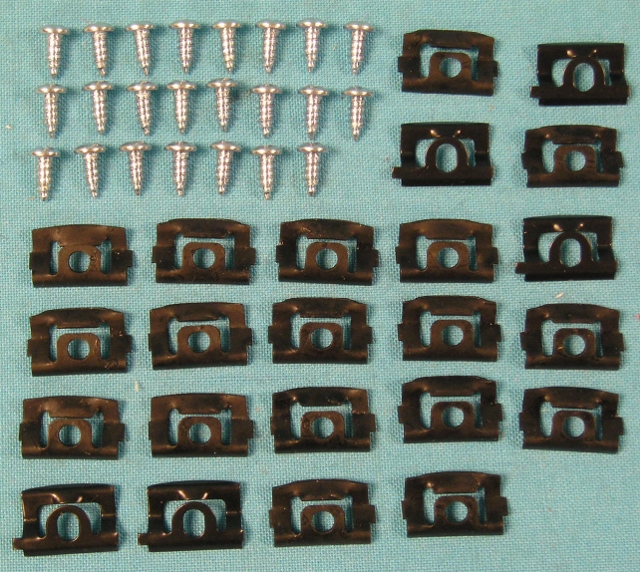 Front windshield molding clip kit with screws - Dart Sport, Demon, Duster-2dr Hardtop