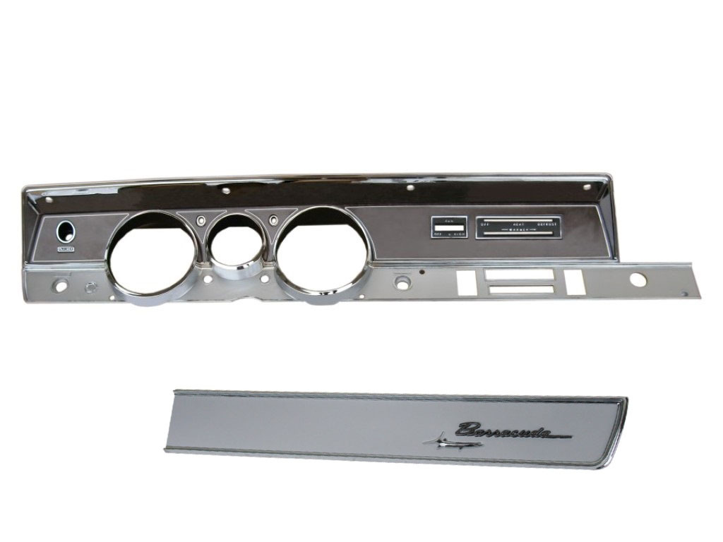 NON A/C Instrument Bezel & Glovebox bezel - woodgrain Option.  Pictured is the instrument bezel AND Glovebox bezel - glovebox bezel can be purchased separately. Discount exempt
Note:  Bezel does NOT come with any lenses - that includes indicator lenses as well.