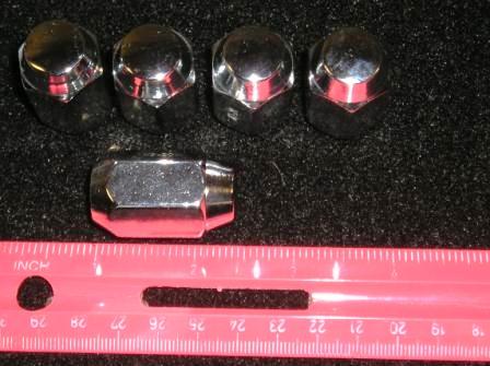 Chrome Lugnuts (Rallye Wheel) - Right threaded 1/2" - (5 pack)