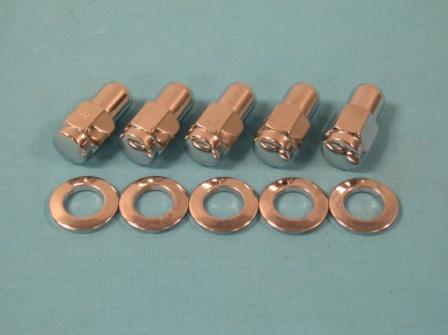 Chrome Lugnuts (Crager Wheel) - Right threaded 1/2" thread- (5pack)