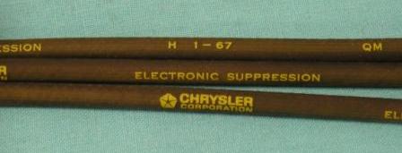Date-Coded Spark Plug Wires, 383 c.i.d. From 3/67 to 8/67.