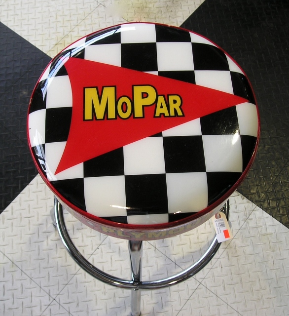 Heritage Bar Stool - "Mopar" - Logo on checkered flag background" - Each
