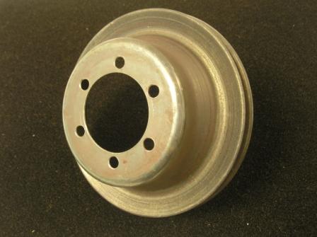 Hemi Pulley:  Correct stamped steel reproduction of the Hemi pulleys.  Street Hemi - lower crank pulley - Single groove without power steering