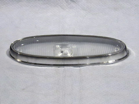 Parking Light Lens (left or right) - oval shaped.  Not chromed like originals on the outside edge.  These are reproductions.