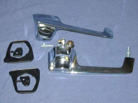 Exterior Door Handles - Pair - Includes the hardware, chrome button and door handle gaskets