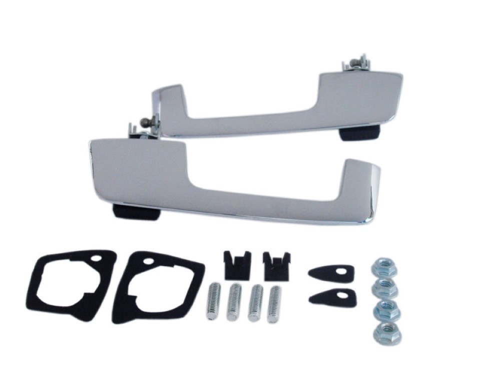 EXTERIOR DOOR HANDLES Pair - Includes the hardware, BLACK button and door handle gaskets