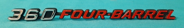 "360 Four-Barrel" hood nameplate #3691 467