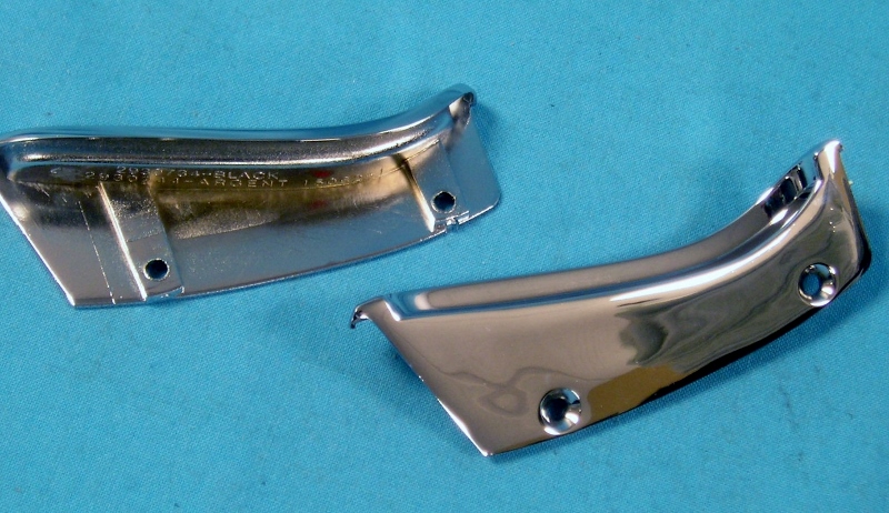 Side lens bezels - PAIR (held in with two screws each- not included). Original Chrysler Part # 2930 734 and 2930 735.  Painted Silver for Standard Barracuda's, these are NOT painted silver but left chrome for those that wish for that look but also those that wish to have silver can paint there 'version" of what silver was - light / dark / argent / etc. 
 These are MADE in the USA and actually fit - unlike other CHINA ones on the market that do not.  WE MAKE these parts for us exclusively based on we won't sell Cheap China stuff....