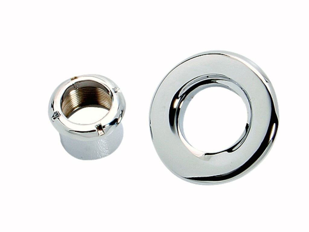 Manual antenna base (except charger) Reproduction - Original Chrysler Part # 2889 925 - Includes T/A Challengers...This is the Chrome round base only - not the nut - which is pictured for refrence only.  You can purchase as well the chromed nut but you need to notify us and will add to the price by $ 40