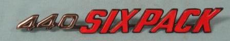 "440 SIX PACK" hood nameplate
