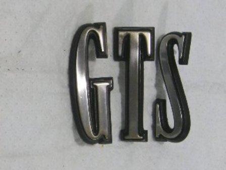 Set of three letters "GTS" as used on the hood and trunk lid - black painted inserts