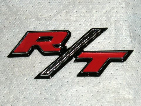 Charger "R/T" fender and trunk lid nameplate (adhesive). Use with part #MR-VC145. Use 3 per car