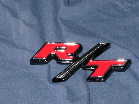 "R/T" hood nameplate
