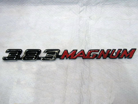 "383 Magnum" hood nameplate
