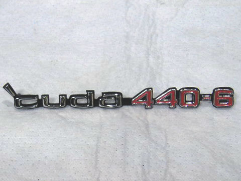 "Cuda 440-6" dual-scoop hood nameplate - Discount exempt