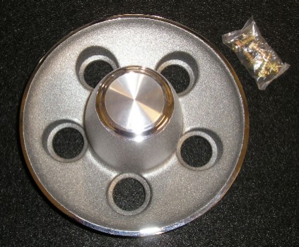 Ralley Wheel Center Cap - Large Bolt Pattern - Light Argent Cone-shaped Cap. Mounting Hardware is included.