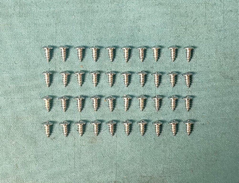 Wheel trim screw set of (40).  Get a complete set of the screws used to mount the wheel opening moldings. - Stainless