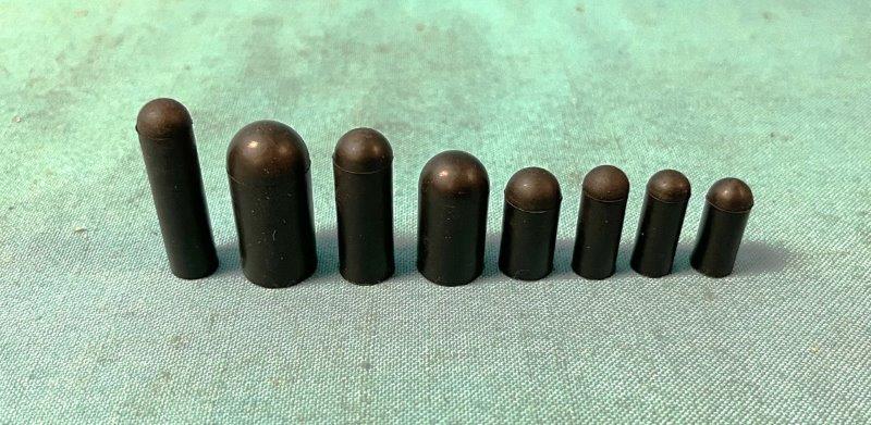 Vacuum Caps - Rubber - Assortment - One each 5/32, 7/32, 5/16, 3/8 and two each 1/4, 3/16".   Used to plug unneeded vacuum ports on all carburetors.