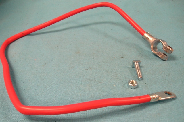 Positive Battery Cable Aftermarket reproduction with no lead wire as original for these years Slant-Six – 30” aftermarket Red cable
