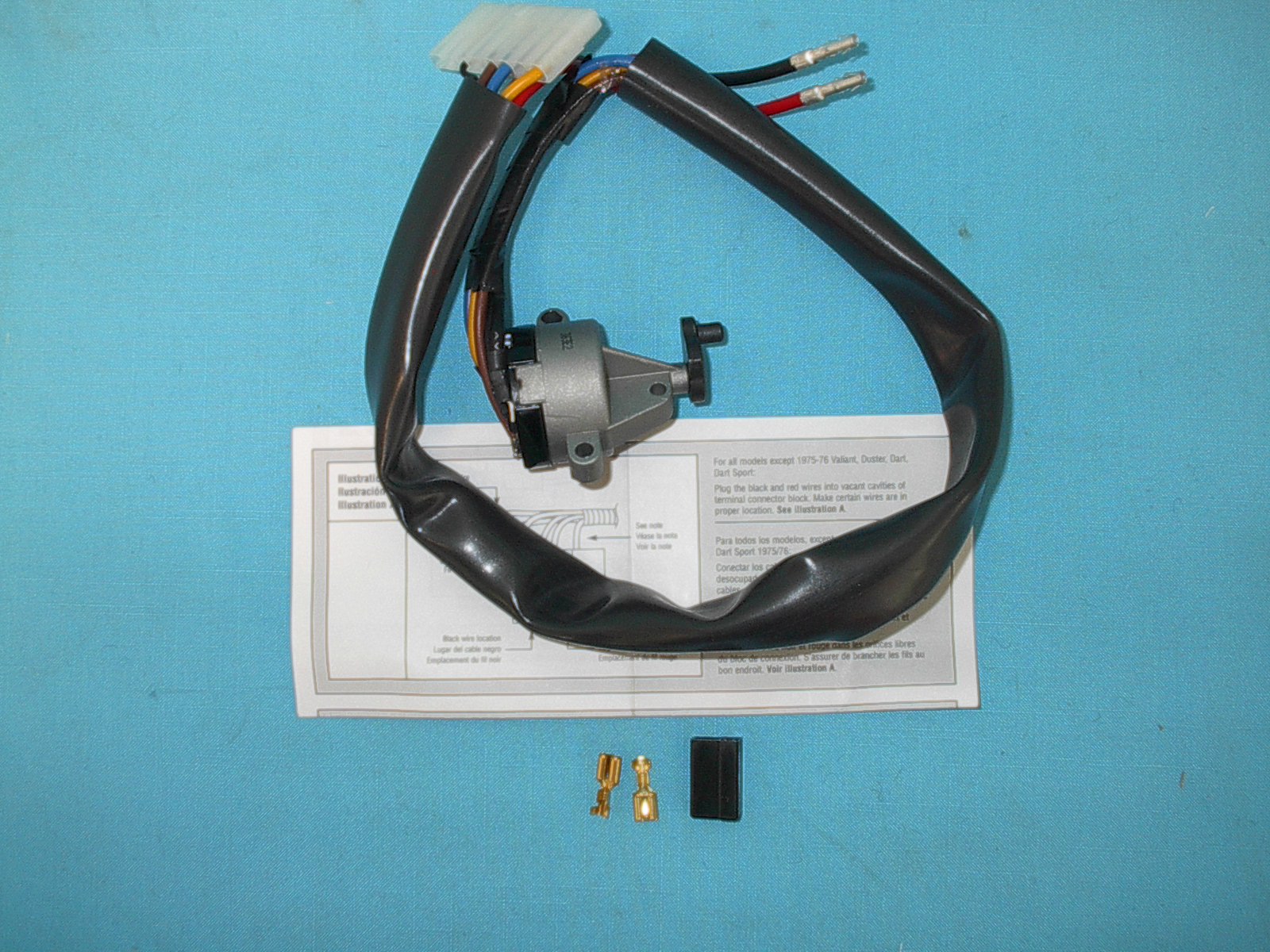 Ignition Switch - Aftermarket part. All models without tilt steering wheel, includes lead wires.