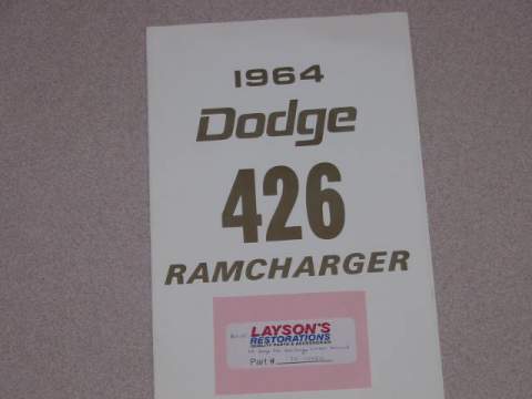 Dodge 426 ramcharger Owner's manual