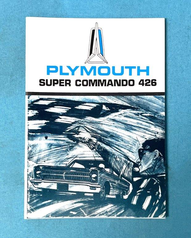 Plymouth super commando 426 hemi owner's manual