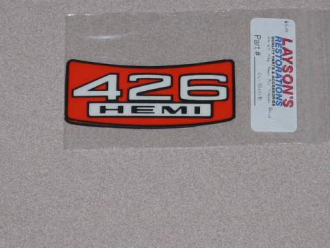 Air Cleaner Decal - 426 Hemi Air Cleaner Decal Small
