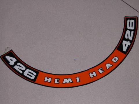 Air Cleaner Decal - 426 Hemi Head Air Cleaner Decal Large