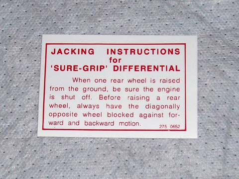 Sure Grip Differential Warning Decal