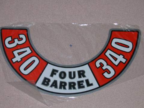 Air Cleaner Decal, 340 4bbl Decal