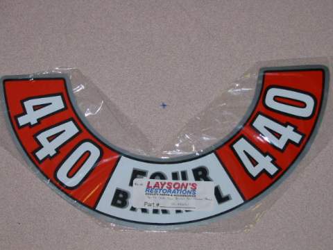 Air Cleaner Decal, 440 4bbl Decal