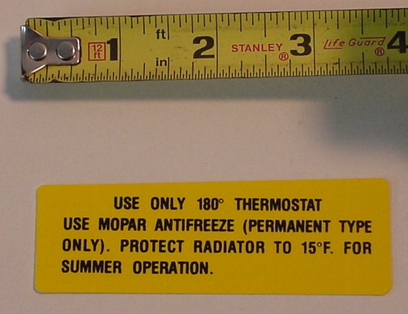 Warm Climate Antifreeze decal Yellow/Red/Black