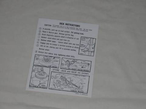 Jack instruction Decal - original part #2467 970