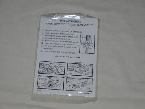 Jack instruction Decal - Chrysler original part #2467 968 (all)