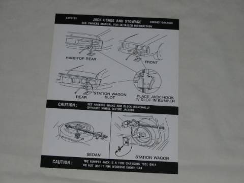 Jack instruction Decal - (all)