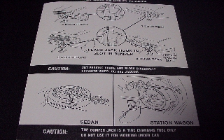 Jack instruction Decal - Original Chrysler part #3686 768(all)