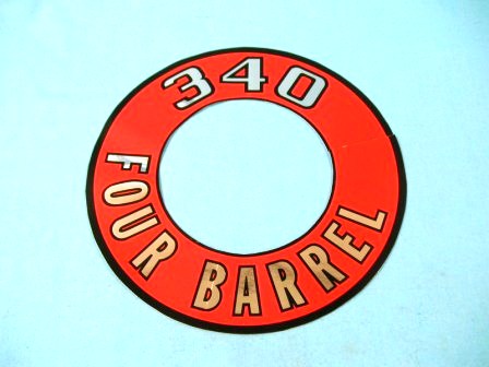 Air Cleaner Decal - 340 4bbl - Red