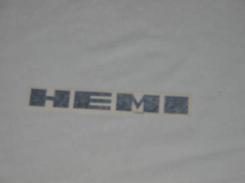 "HEMI" Fender Decal (white)