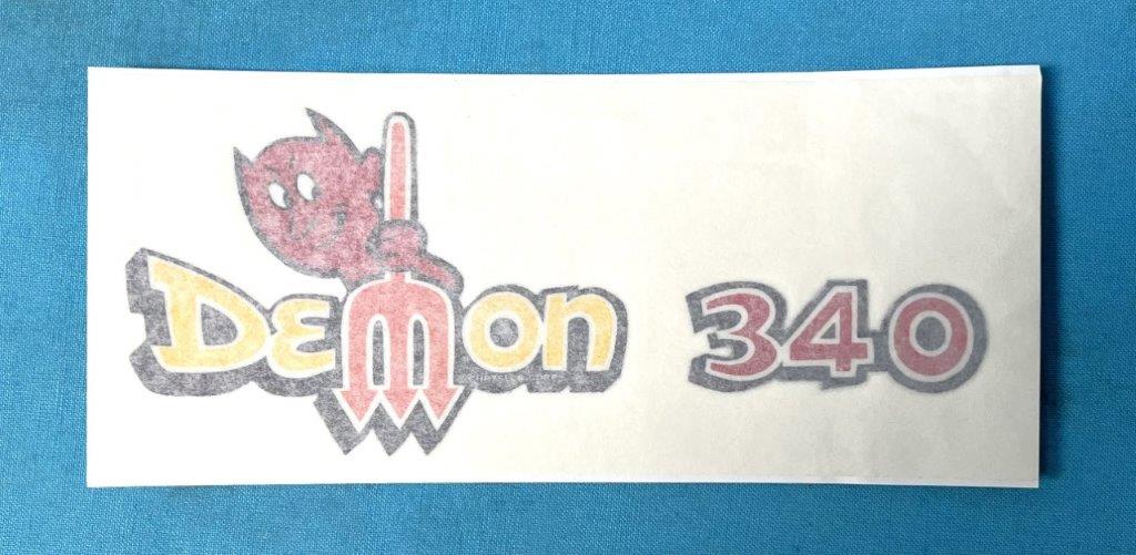 "Demon 340" Fender Decal