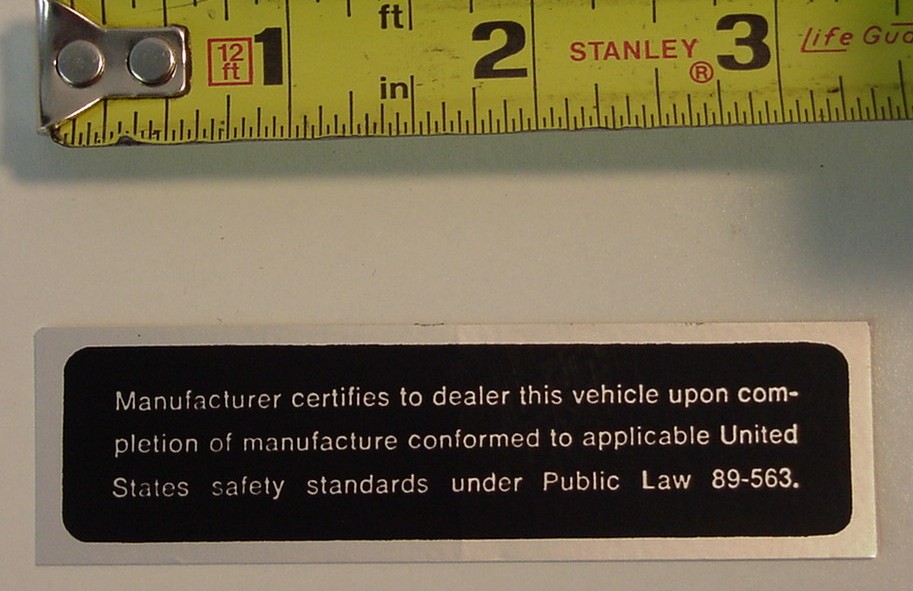 Door post safety act decal